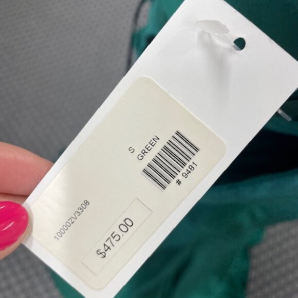 Off the Shoulder Green Formal Dress with Train - Picture 9 of 9